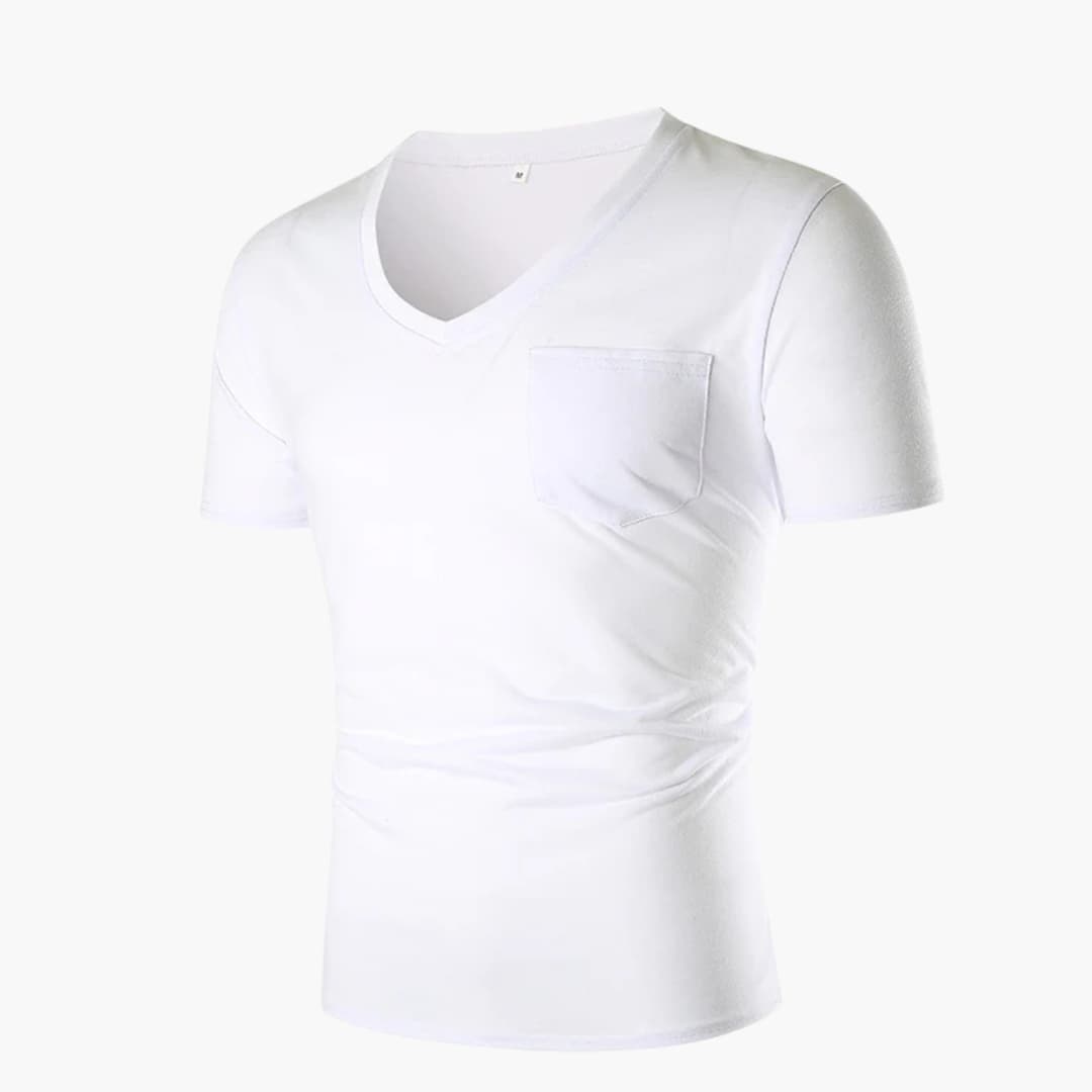 Men's Short Sleeve V-Neck T-Shirt With Pocket