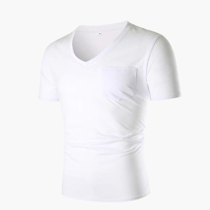 Men's Short Sleeve V-Neck T-Shirt With Pocket