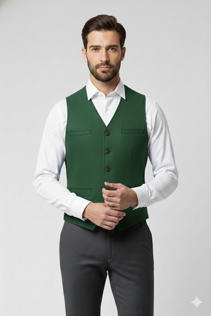 Men's V-Neck Button Vest
