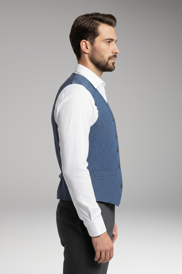 Men's V-Neck Button Vest