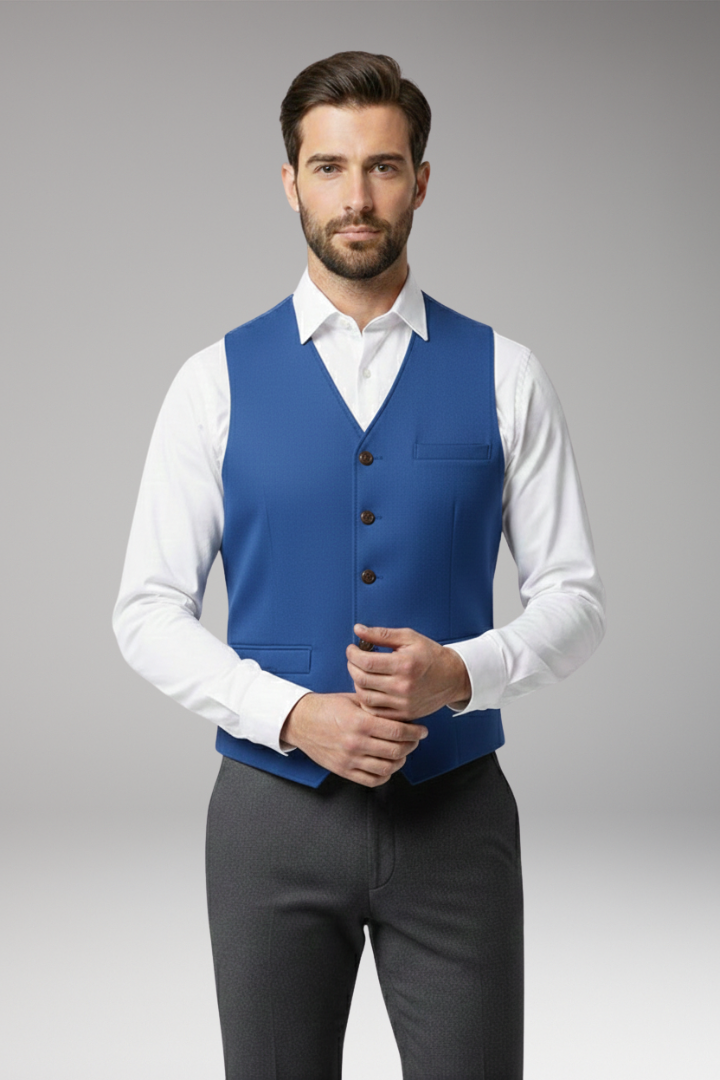 Men's V-Neck Button Vest