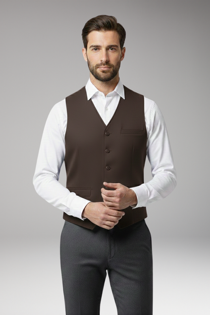 Men's V-Neck Button Vest