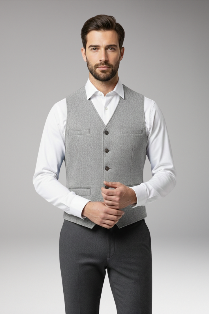 Men's V-Neck Button Vest