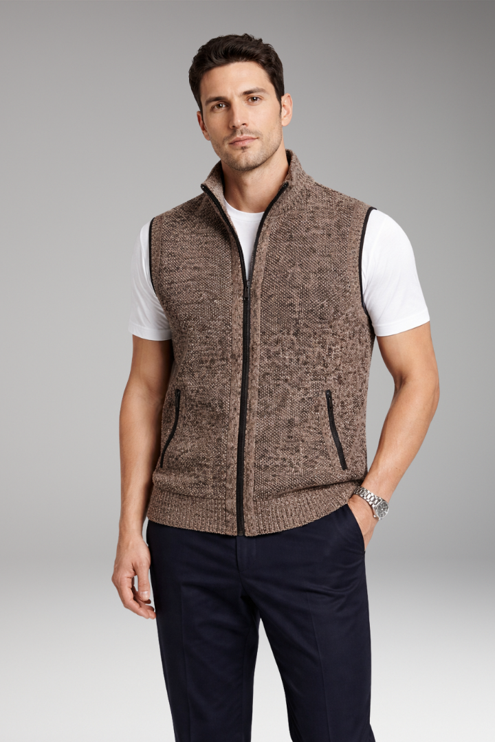 Men's Zipper Vest with Side Pockets