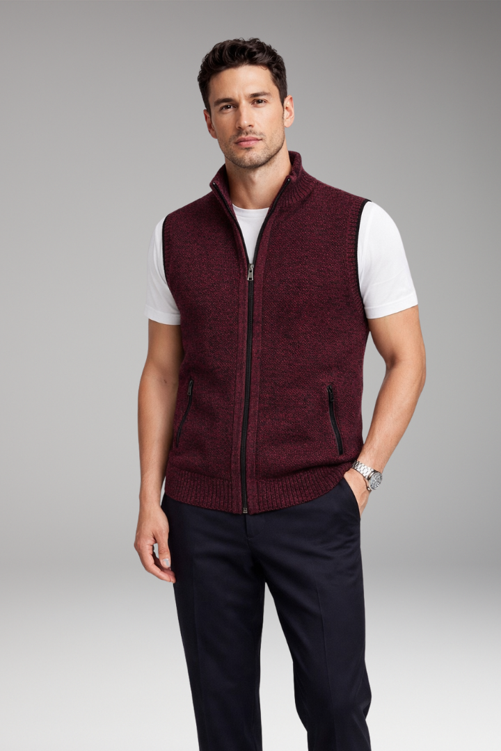 Men's Zipper Vest with Side Pockets