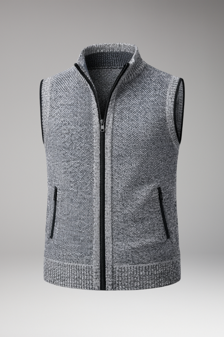 Men's Zipper Vest with Side Pockets - VibreMode