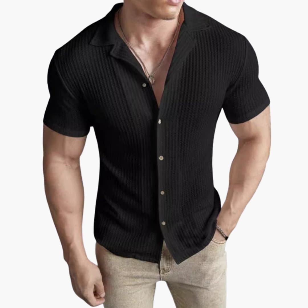Men's Short Sleeve Crew Neck T-Shirt Waffle Knit - VibreMode