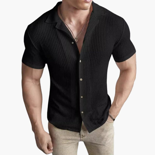 Men's Short Sleeve Crew Neck T-Shirt Waffle Knit - VibreMode