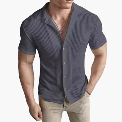 Men's Short Sleeve Crew Neck T-Shirt Waffle Knit