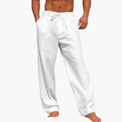 Men's Wide Leg Pants Elastic Waist Black