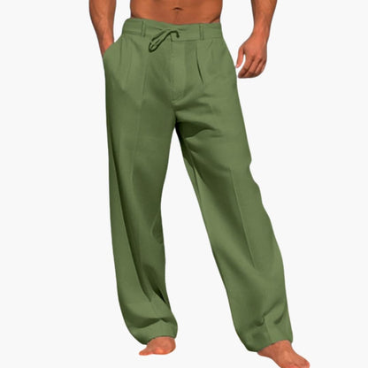 Men's Wide Leg Pants Elastic Waist Black