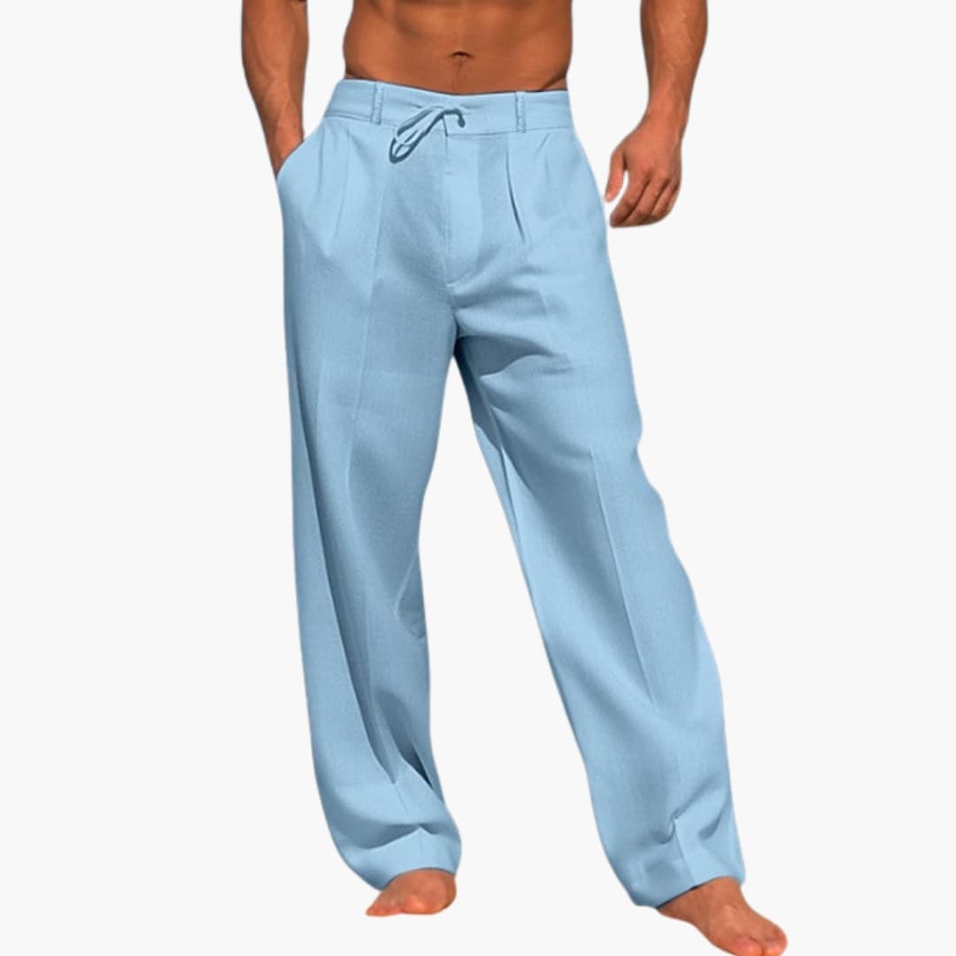 Men's Wide Leg Pants Elastic Waist Black
