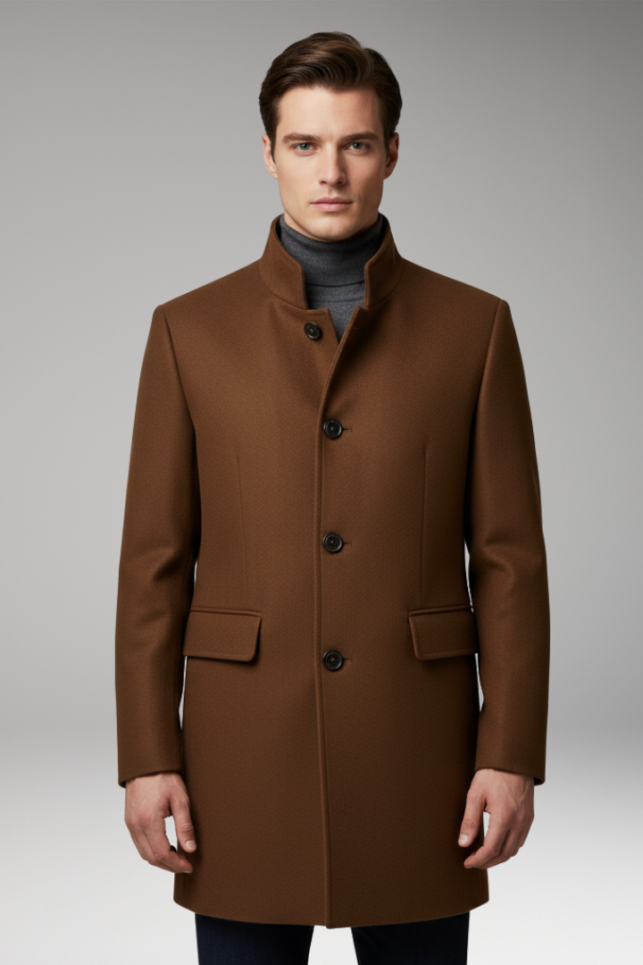 Men's Insulated Winter Jacket Snap Closure