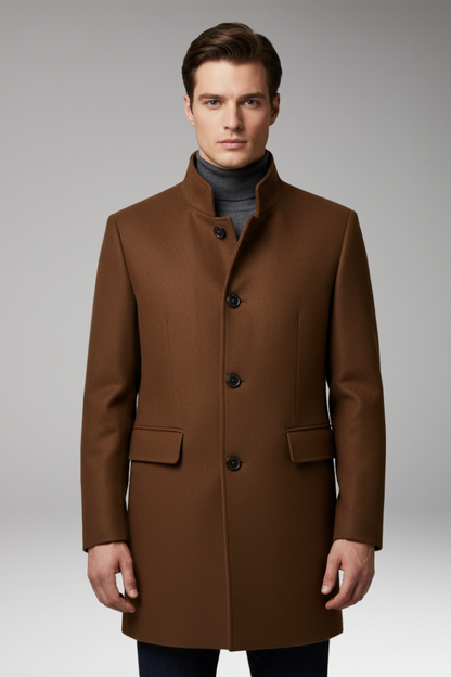 Men's Insulated Winter Jacket Snap Closure