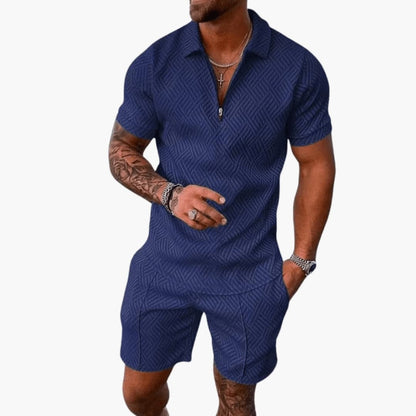 Men's Short Sleeve Polo Shirt Set Cotton