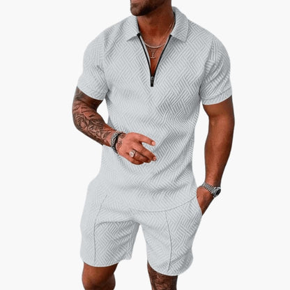 Men's Short Sleeve Polo Shirt Set Cotton