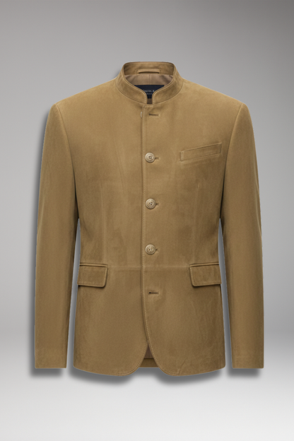 Men's Stand Collar Blazer Multiple Pockets - VibreMode