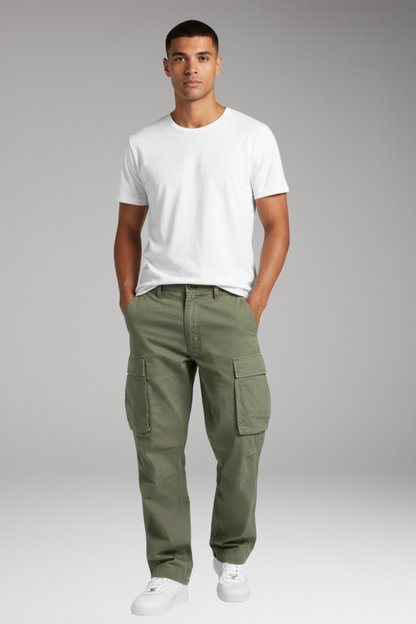 Men's Straight Fit Cargo Pants Multi-Pocket