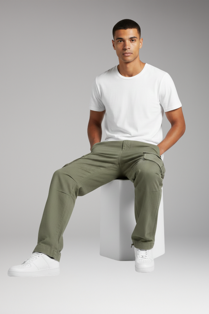 Men's Straight Fit Cargo Pants Multi-Pocket