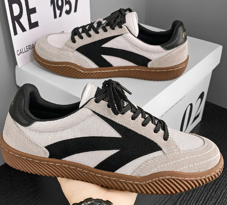 Men's Retro Suede Leather Patchwork Sneakers - VibreMode