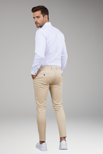 Men's Slim Leg Chino Pants Button Fly