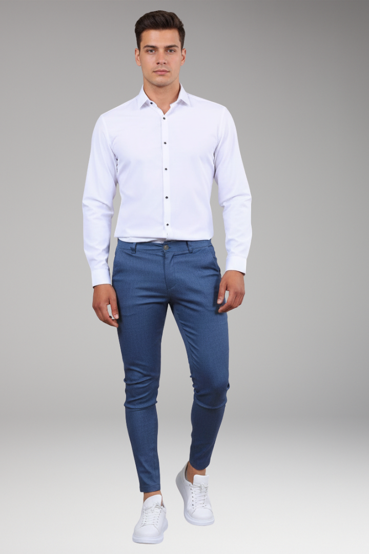 Men's Slim Leg Chino Pants Button Fly