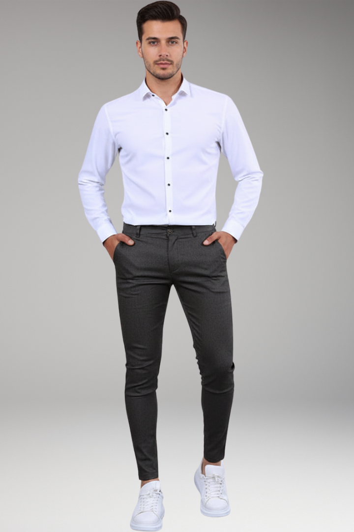 Men's Slim Leg Chino Pants Button Fly