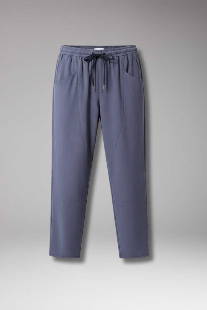 Men's Cropped Elastic Waist Pants with Side Pockets - VibreMode
