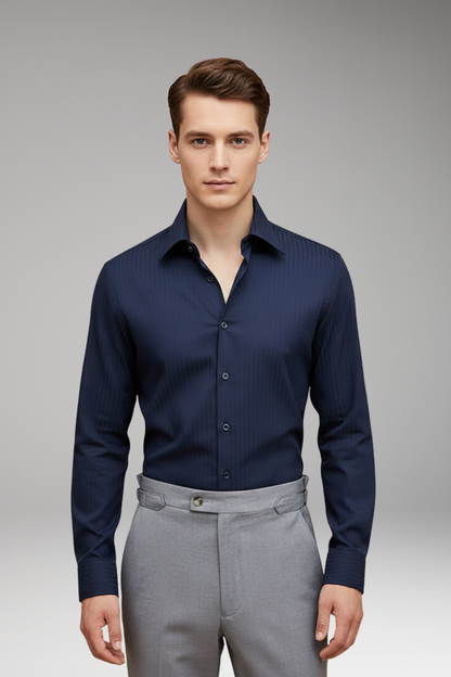 Men's Slim Fit Dress Shirt Vertical Stripes