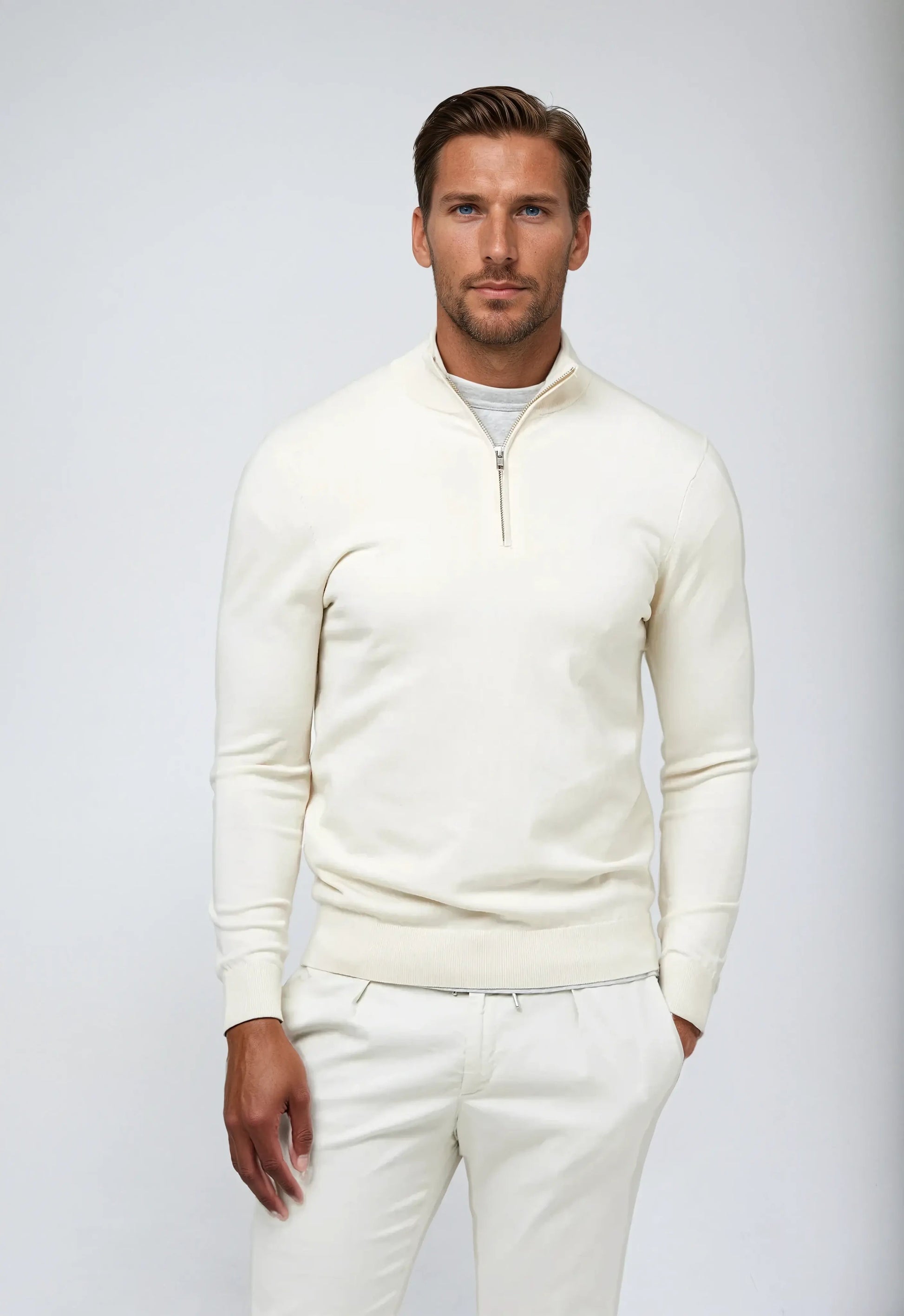 Warm Mens Classic Quarter Zip Sweater - VibreMode