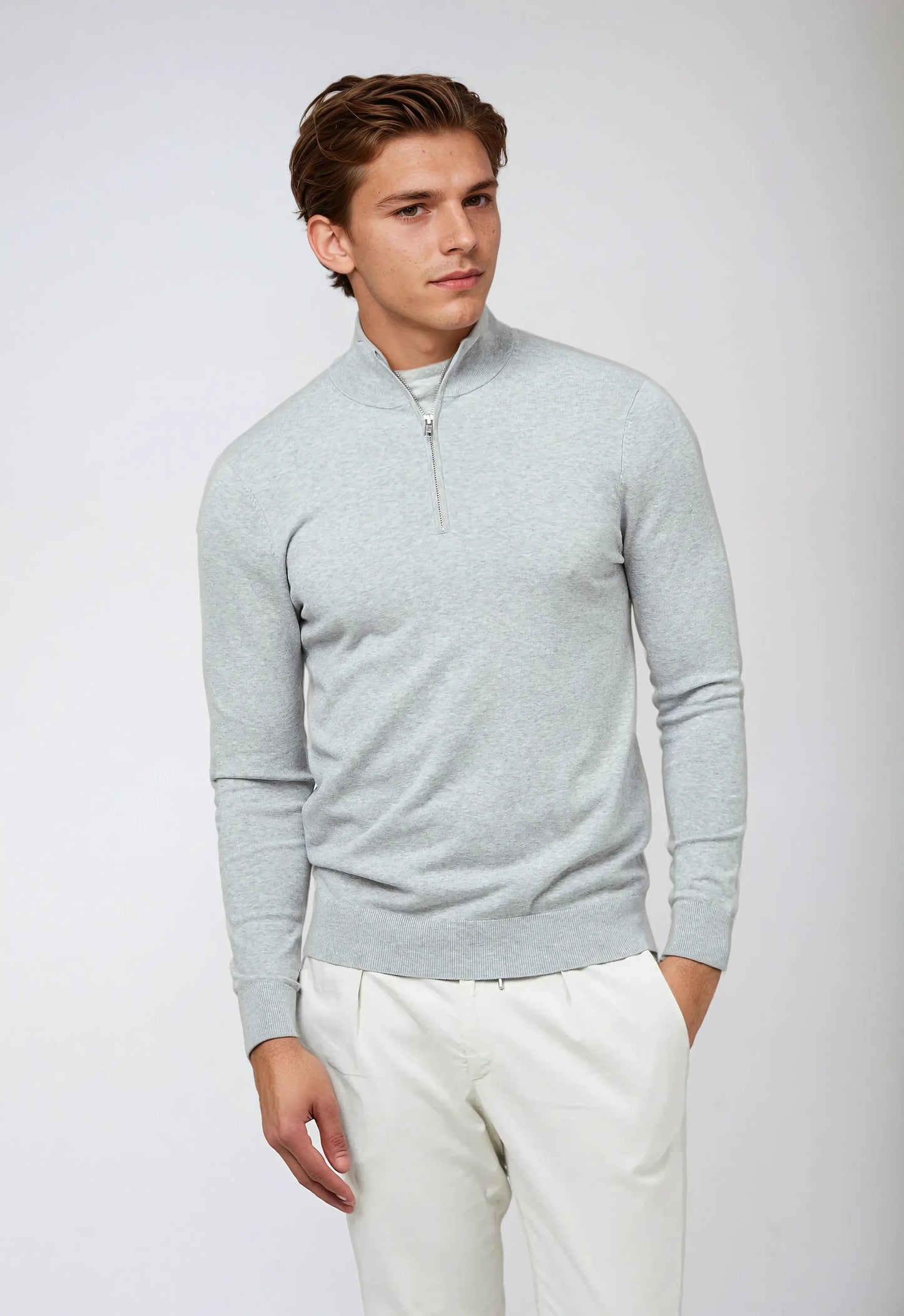 Warm Mens Classic Quarter Zip Sweater