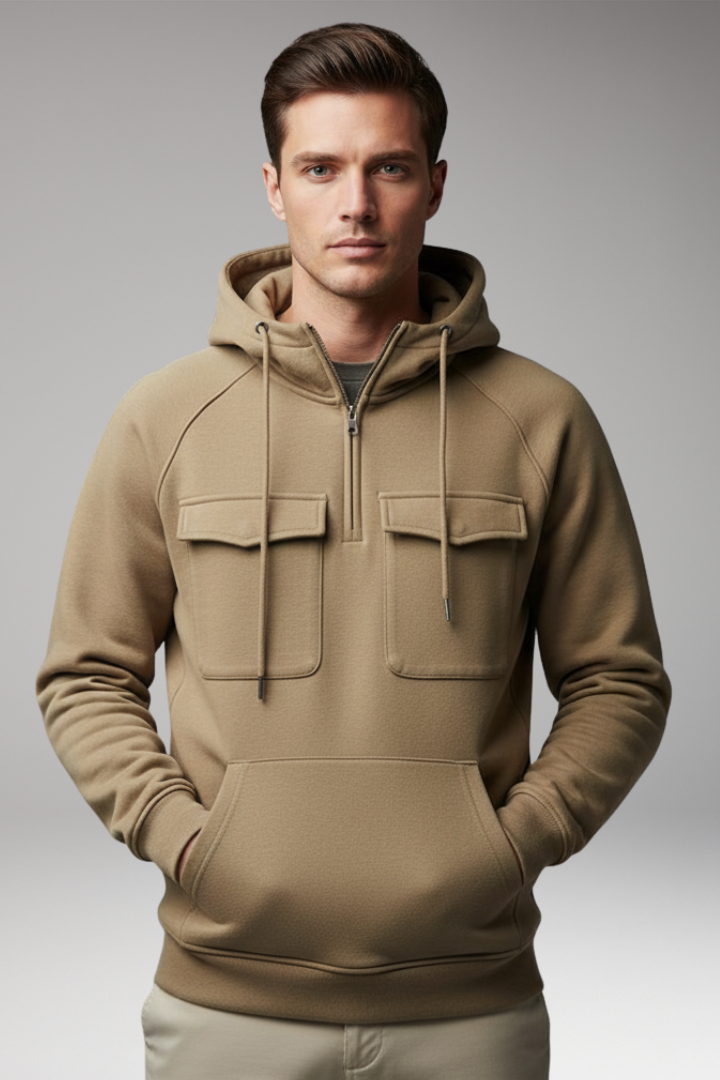 Men's Long Sleeve Hoodie Multi Pocket