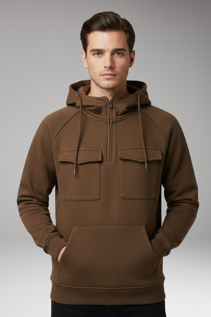 Men's Long Sleeve Hoodie Multi Pocket
