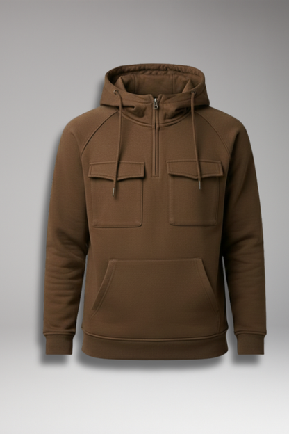 Men's Long Sleeve Hoodie Multi Pocket - VibreMode