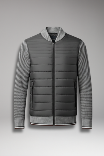 Men's Quilted Jacket Contrast Sleeves - VibreMode