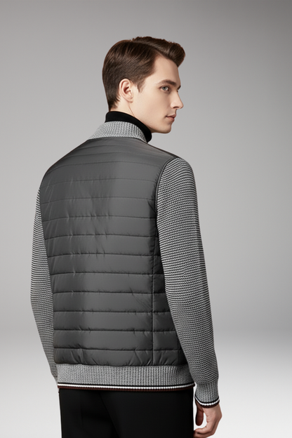 Men's Quilted Jacket Contrast Sleeves