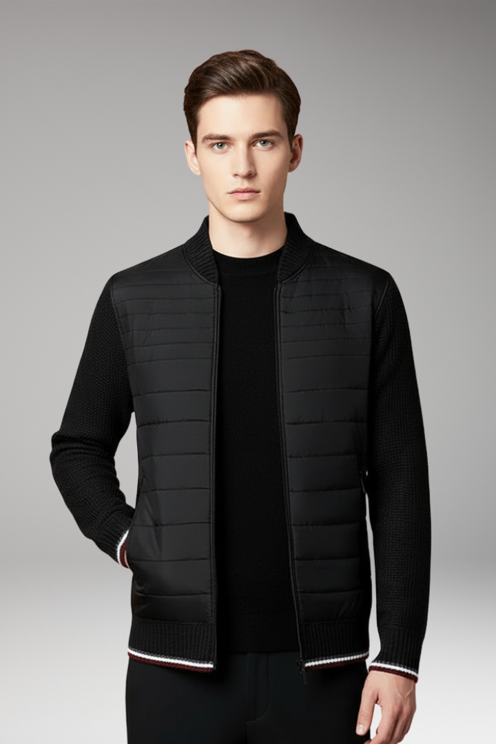 Men's Quilted Jacket Contrast Sleeves