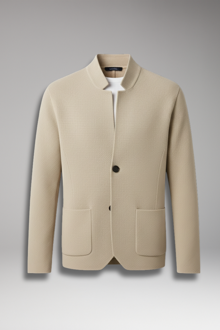 Men's Knit Cardigan Stand Collar Two Button - VibreMode