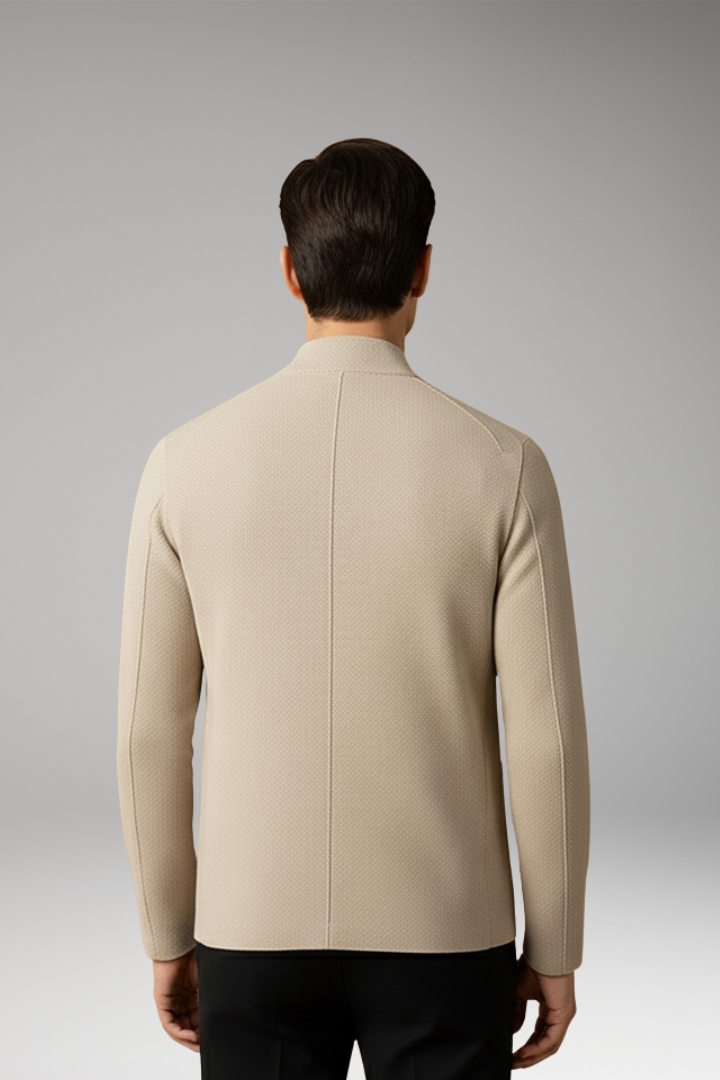 Men's Knit Cardigan Stand Collar Two Button