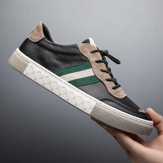 Men's Leather Sneakers Comfortable Everyday Walking Shoes - VibreMode