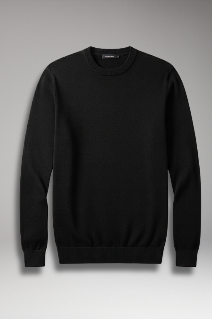 Men's Crew Neck Pullover Shirt Straight Hem - VibreMode