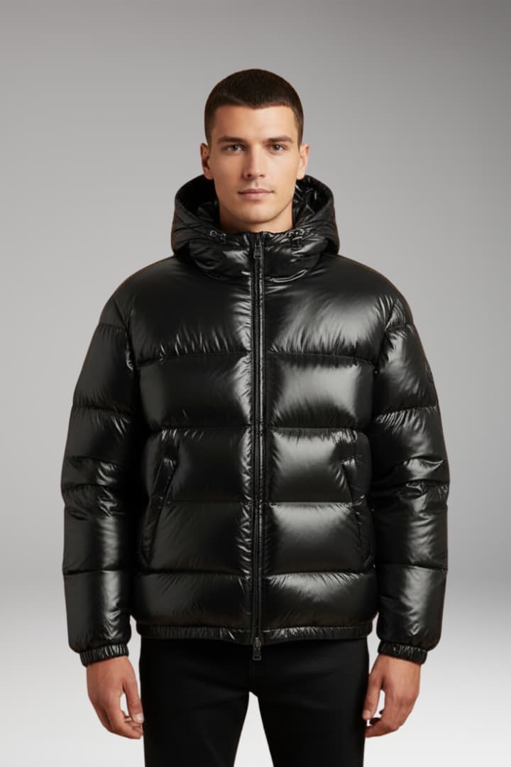 Men's Quilted Padded Jacket Secure Closure