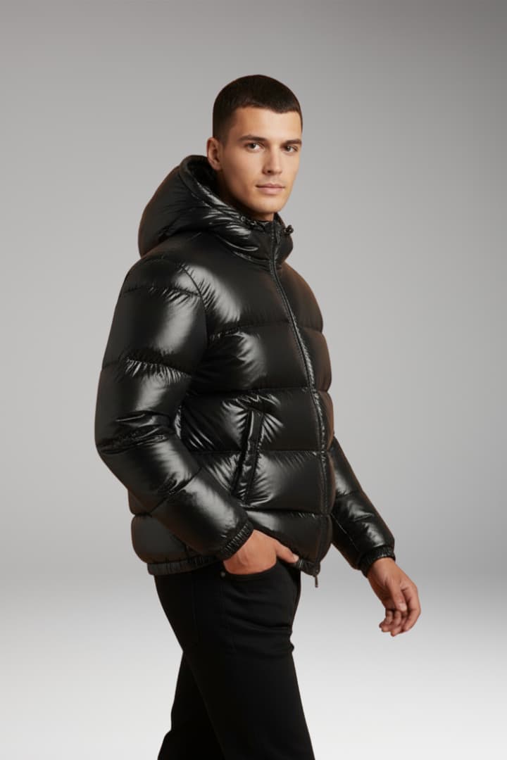 Men's Quilted Padded Jacket Secure Closure