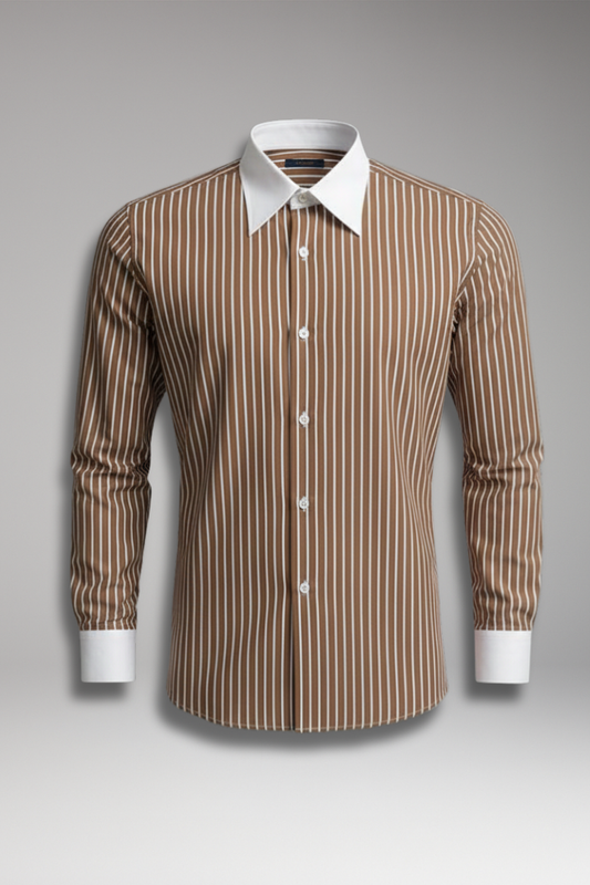 Men's Dress Shirt Lapel Collar Button Cuffs - VibreMode