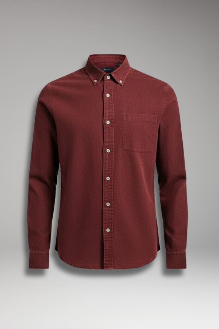 Men's Notched Collar Button Front Shirt - VibreMode