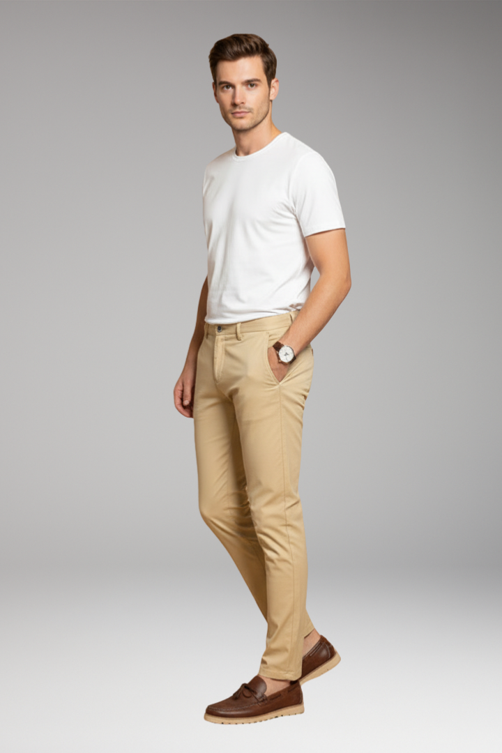 Men's Slim Fit Trousers Tapered Ankle