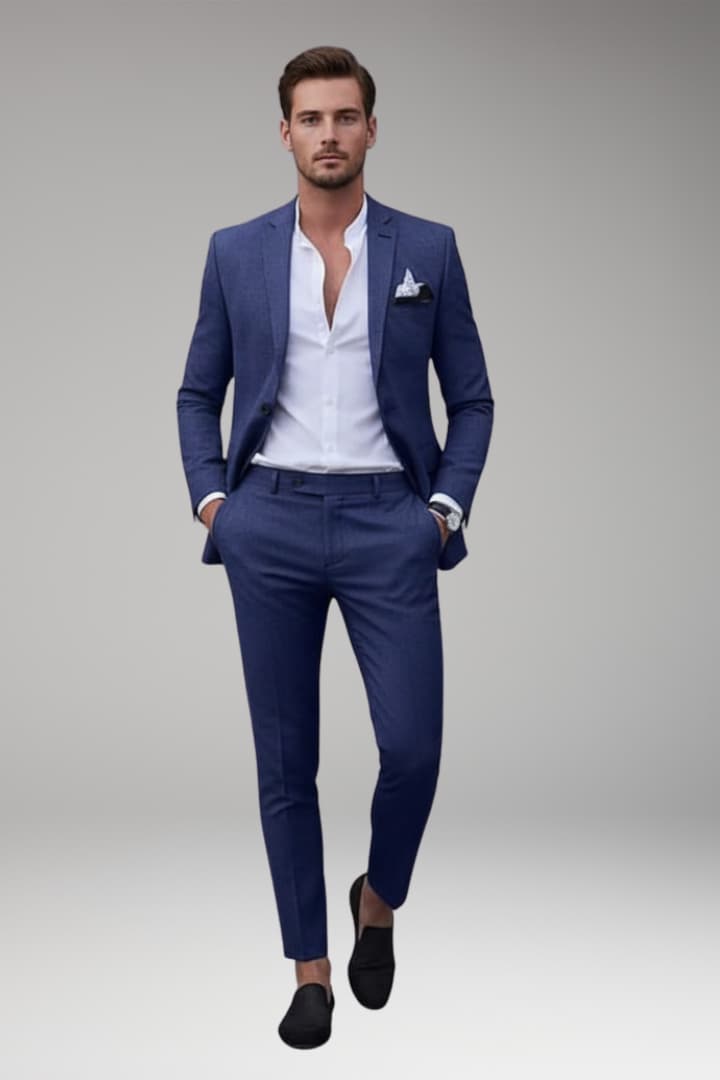 Men's Suit Set Blazer Straight Pants