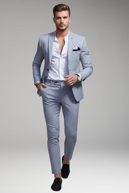 Men's Suit Set Blazer Straight Pants