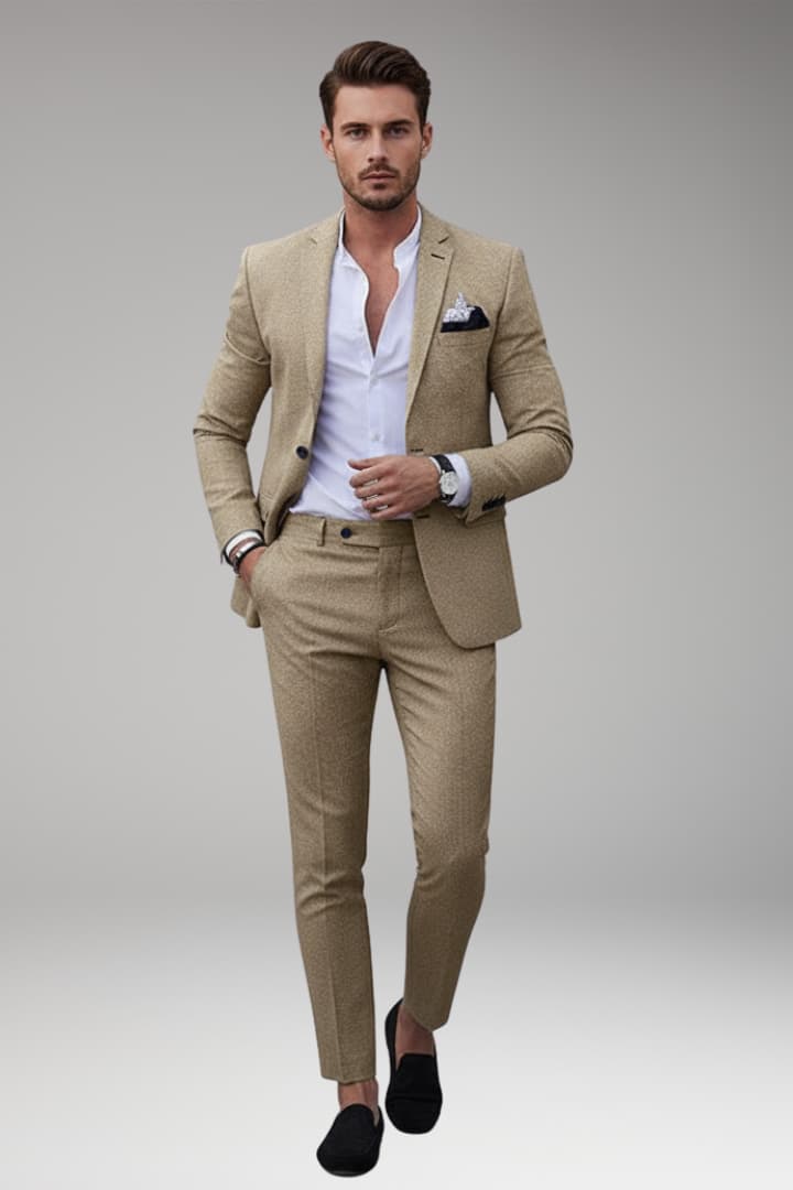 Men's Suit Set Blazer Straight Pants
