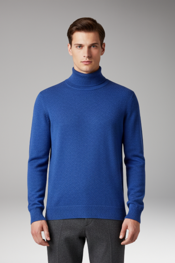 Men's Turtleneck Sweater Ribbed Knit Narrow Fit